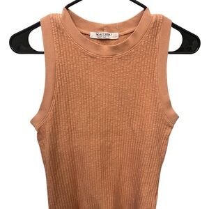 Project Social T Ribbed Tank Top Dusty Peach Racerback Size S